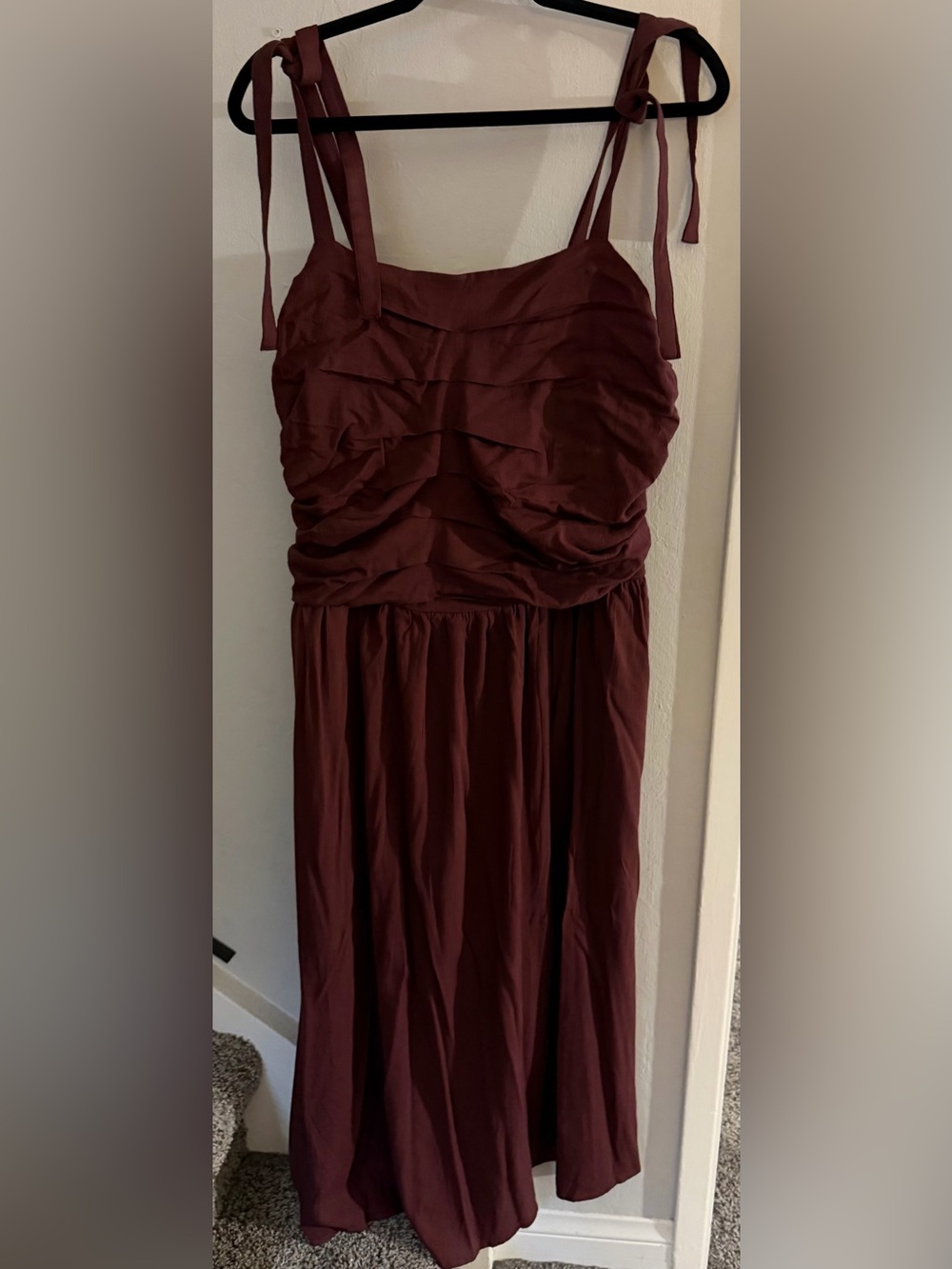 torrid Burgundy Tie-Shoulder Midi Dress